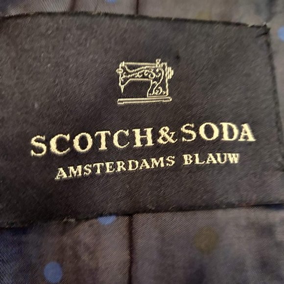 Scotch & Soda Amsterdam Blauw Mens Blue 2 Button Poly Wool Blend Blazer XL/52 - Picture 9 of 12